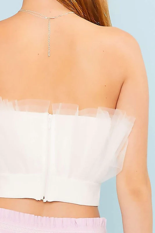 TOP TUL ORGANZA YINI BLANCO - Imagen 5