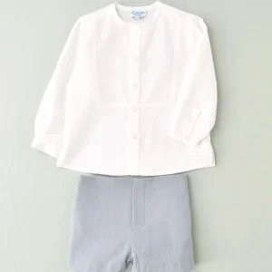 Camisa lino blanca niño