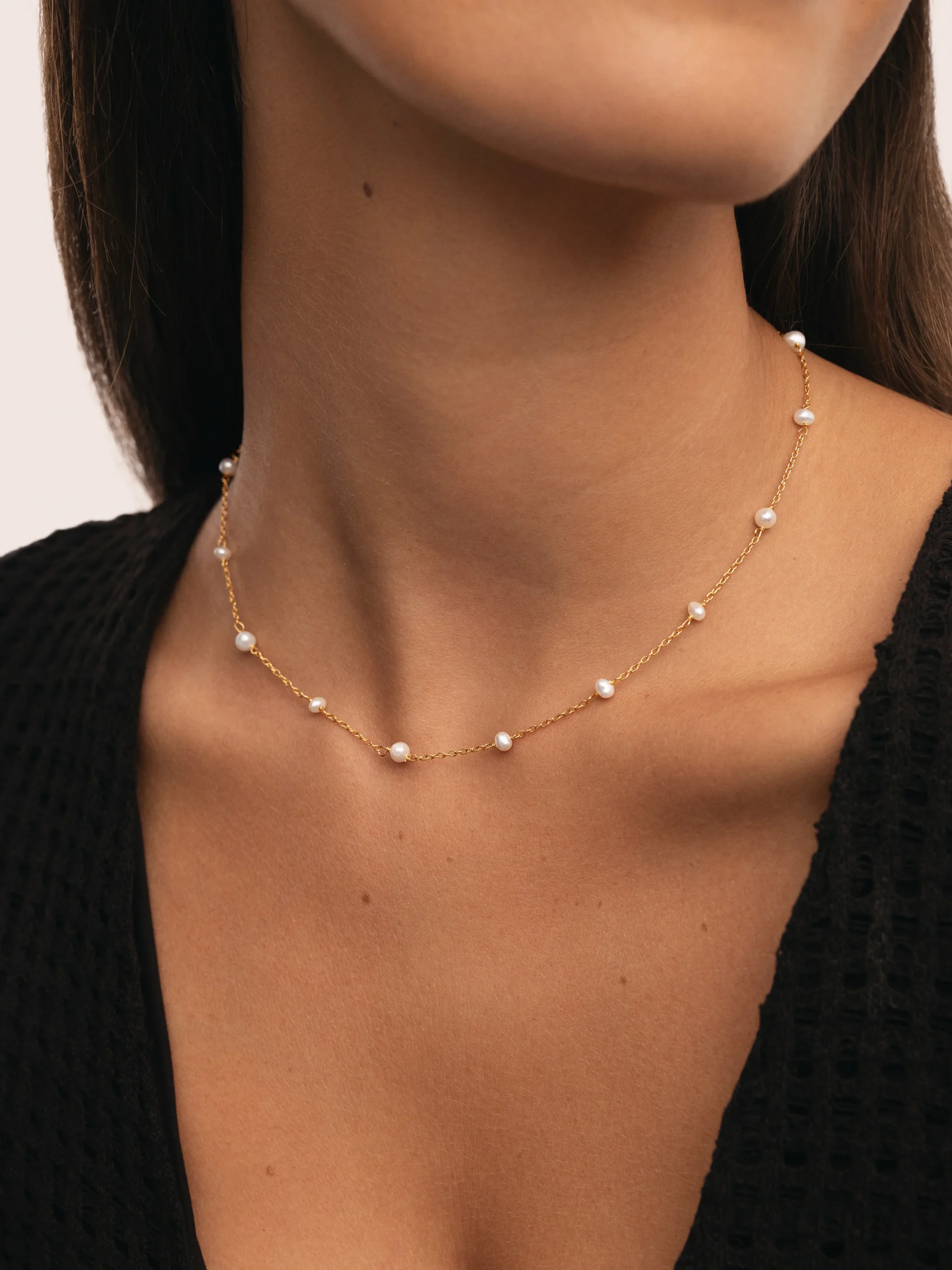 Collar Pearl & Pearls Plata Baño Oro - Imagen 2