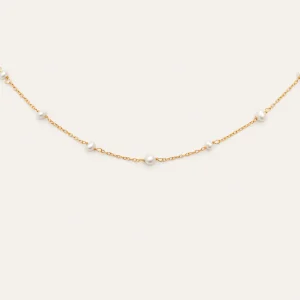 Collar Pearl & Pearls Plata Baño Oro