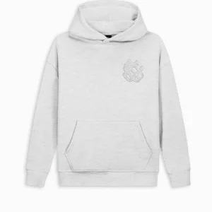 KIDS RIPPED MONOGRAM HOODIE | gris