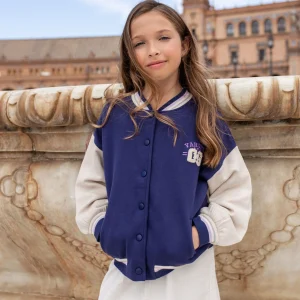Sudadera abierta de niña azul | Sin capucha
