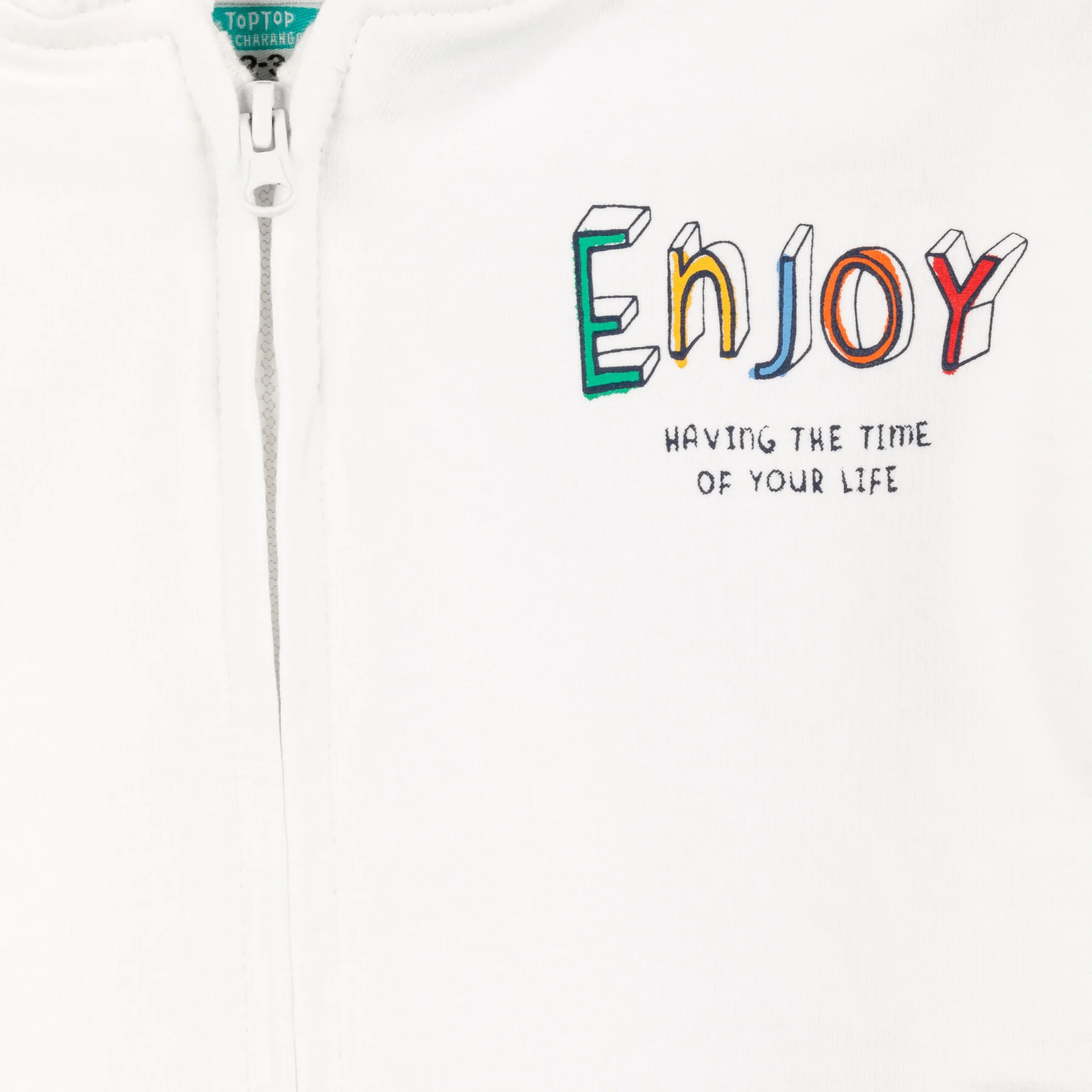 Sudadera abierta de niña blanca con arcoirirs - Imagen 3